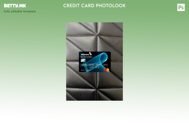 модерен стил Algeria Banque AlBaraka Algérie Mastercard photolook преден шаблон